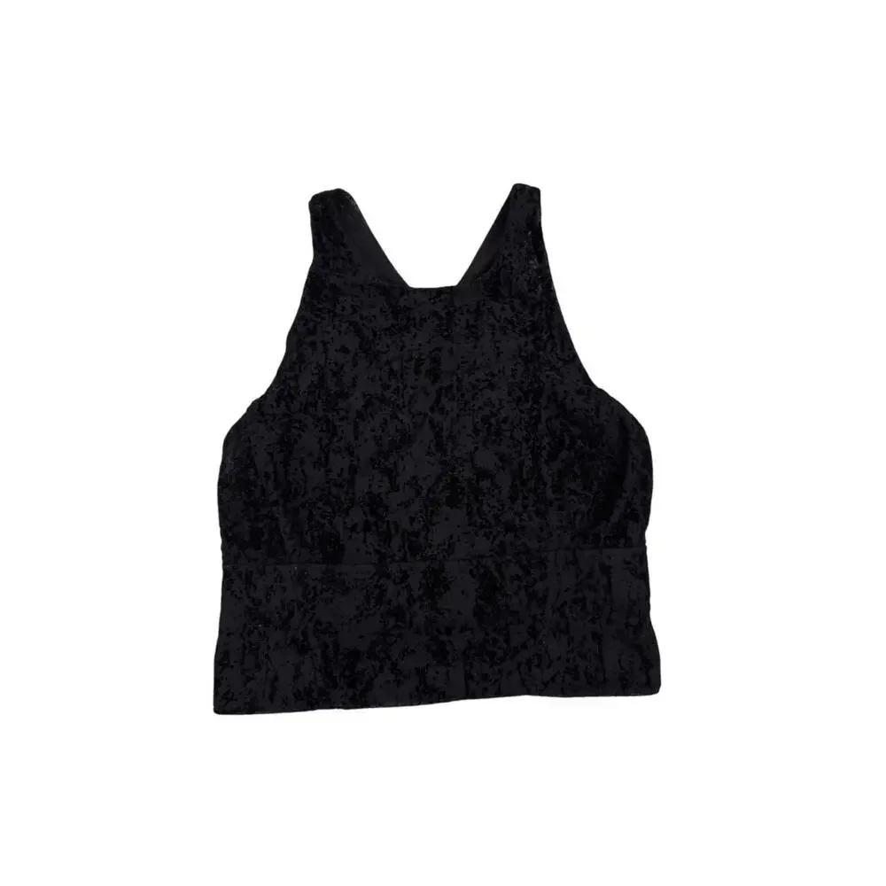 LuLuLemon The Lab Black Crop Tank Built in Bra Tank Top Size Women's 4